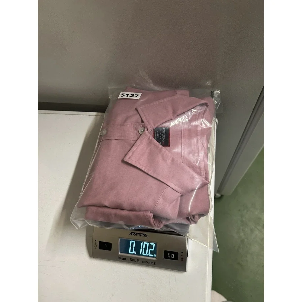 Untuckit Shirt Mens Medium Solid Pink Long Sleeve Slim Fit Linen Blend Button Up